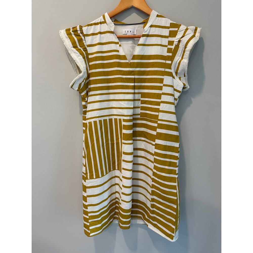 THML Mustard Printed Dress